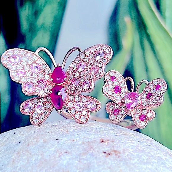 Effy ruby sapphire and diamond butterfly ring - Picture 1 of 14